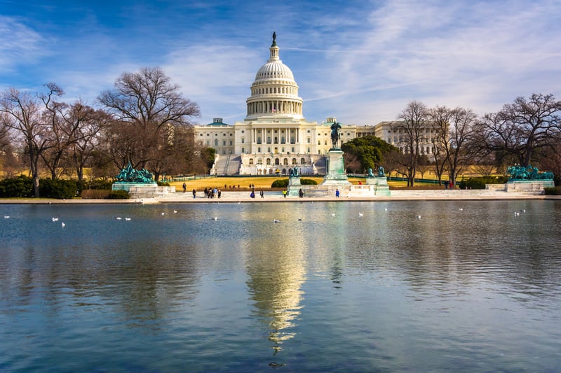 The United States Capitol and reflecting pool in Washington, DC.-1